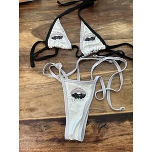 Raiders Women's Bikini Top & Bottom 2 Piece exotic dancer stripper one size